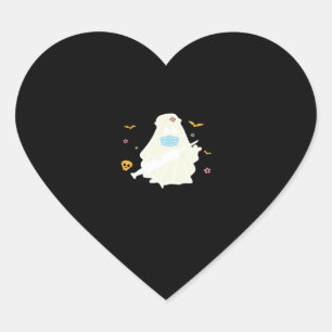 Spooky Nurse Practitioner Cute Halloween Oversized Heart Sticker