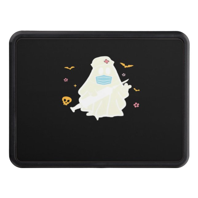 Spooky Nurse Practitioner Cute Halloween Oversized Trailer Hitch Cover (Front)