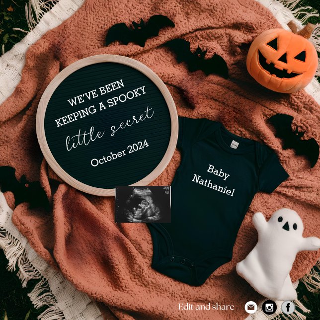 Spooky October digital  pregnancy announcement  (Creator Uploaded)