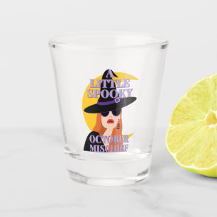 Spooky October Mischief Halloween Witch Shot Glass