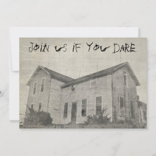 Spooky Old Distressed Haunted Halloween House Invitation