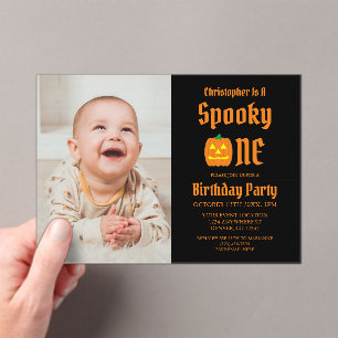 Spooky One 1st Birthday Acrylic Invitations