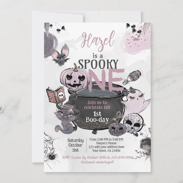 Spooky One 1st Birthday Halloween Invitation (Front)