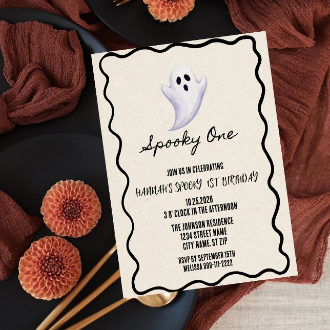 Spooky One 1st Birthday Party Invitaiton Invitation (Creator Uploaded)