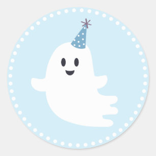 Spooky One Cute Ghost Halloween 1st Birthday Favor Classic Round Sticker