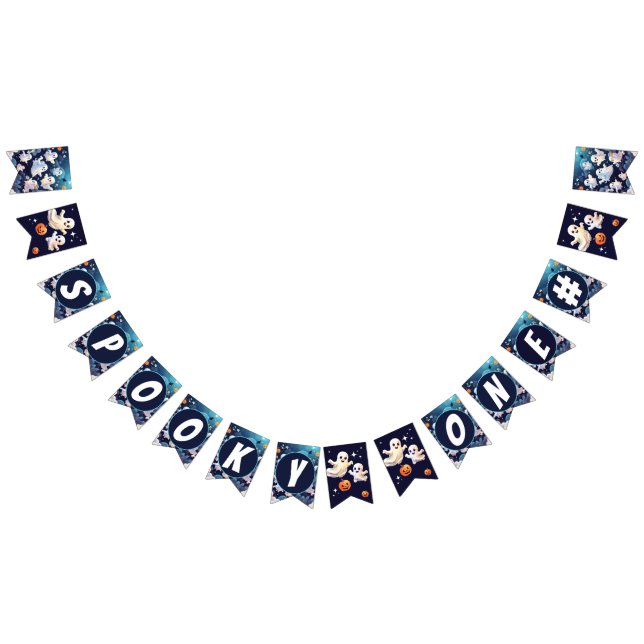 Spooky one cute Halloween Birthday  Bunting Flags (All)