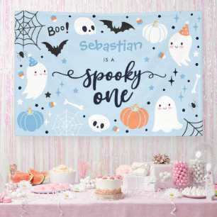 Spooky One Cute Halloween Ghost 1st Birthday Banner