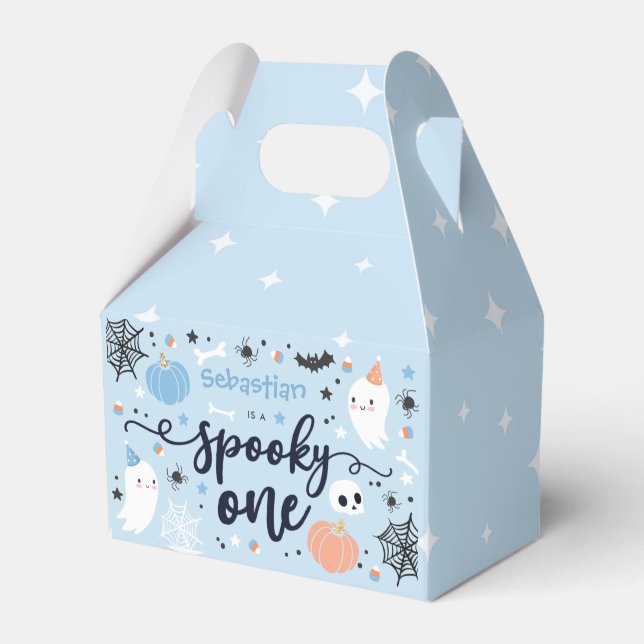 Spooky One Cute Halloween Ghost 1st Birthday Decor Favor Box (Front Side)