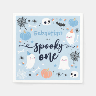 Spooky One Cute Halloween Ghost 1st Birthday Decor Napkin