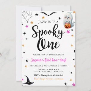 Spooky One First Birthday Halloween Invitation