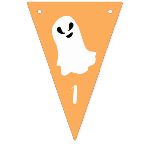 Spooky One First Birthday Halloween Orange Bunting Flags