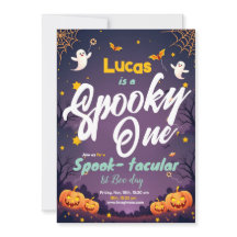Spooky One First Birthday Invitation First Boo Day