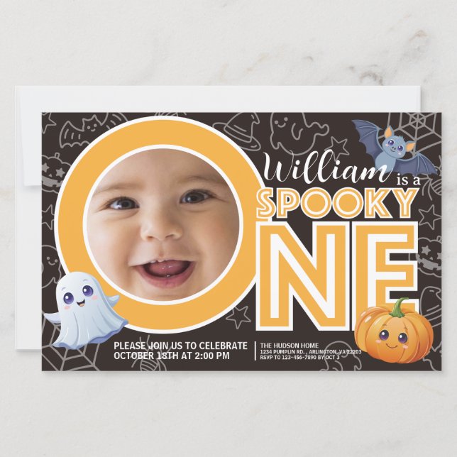 Spooky One! fun Halloween birthday card (Front)
