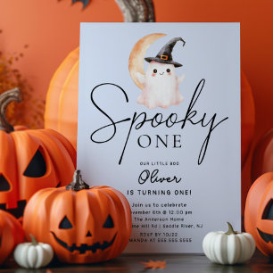Spooky One Ghost Birthday Invitation