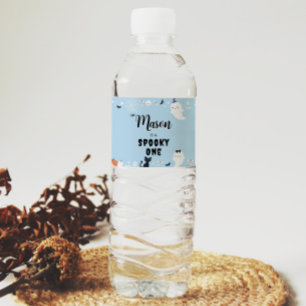 Spooky One Ghost Birthday Party Water Bottle Label