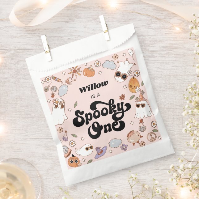 Spooky One Groovy Halloween 1st Birthday Favour Bag (Clipped)