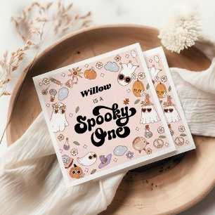 Spooky One Groovy Halloween 1st Birthday Napkin