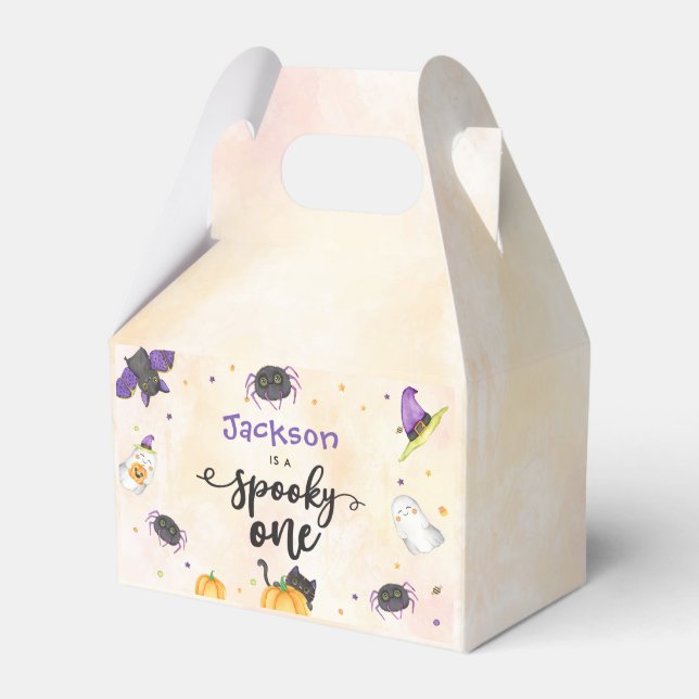Spooky One Halloween 1st Birthday Favor Box (Front Side)