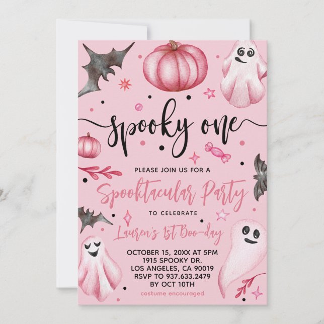 Spooky One Halloween 1st Birthday Invitation (Front)
