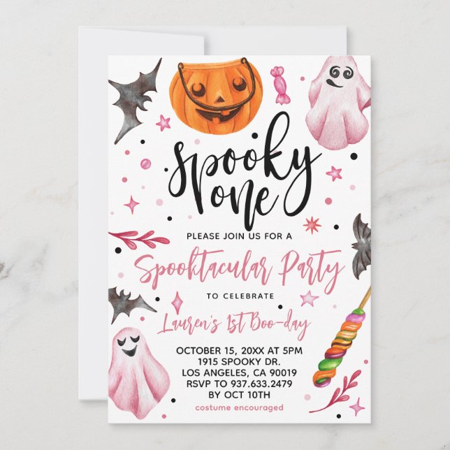 Spooky One Halloween 1st Birthday Invitation (Front)
