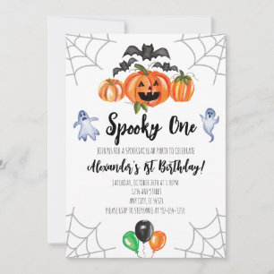 Spooky One Halloween 1st Birthday Invitation