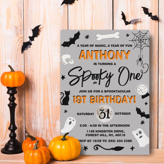 Spooky One! Halloween 1st Birthday Invitation (Creator Uploaded)