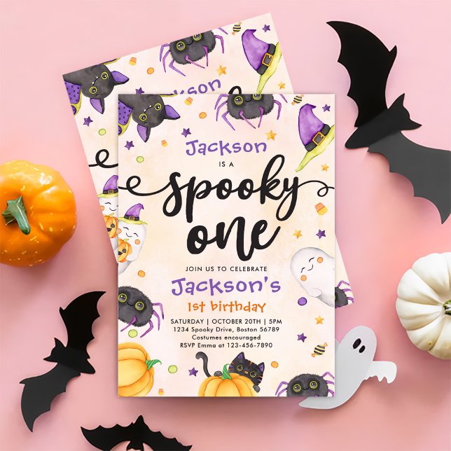 Spooky One Halloween 1st Birthday Invitation (Creator Uploaded)