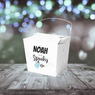 Spooky One   Halloween 1st Birthday   Minimal Blue Favor Box