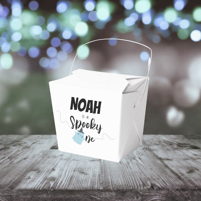 Spooky One | Halloween 1st Birthday | Minimal Blue Favor Box (Creator Uploaded)