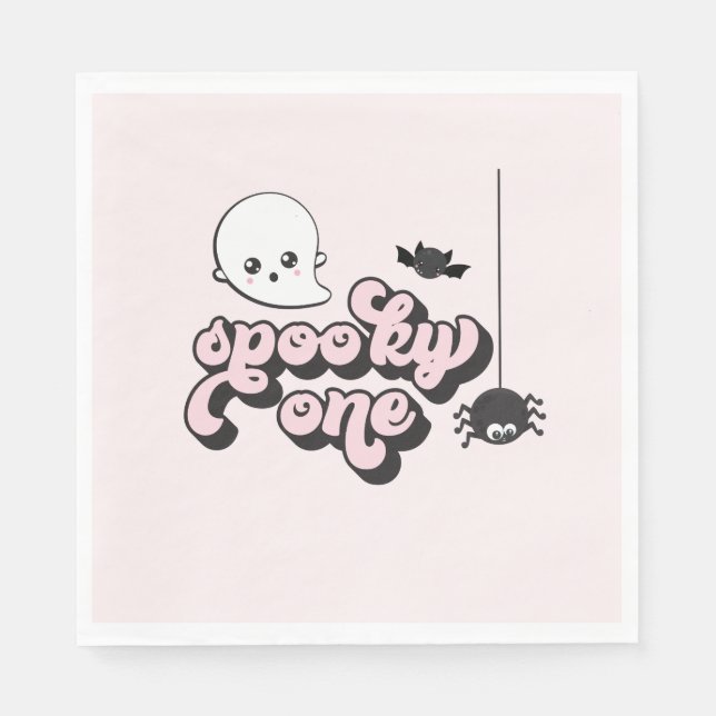 Spooky One Halloween 1st Birthday Napkin (Front)