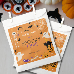 Spooky One Halloween 1st Birthday Orange Favour Bag