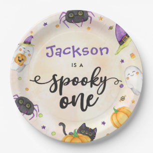 Spooky One Halloween 1st Birthday Paper Plate
