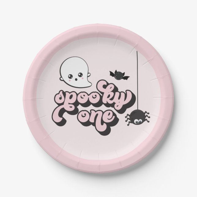 Spooky One Halloween 1st Birthday Paper Plates (Front)