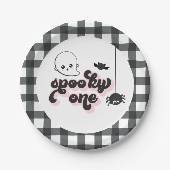 Spooky One Halloween 1st Birthday Paper Plates (Front)