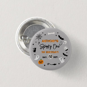 Spooky One! Halloween 1st Birthday Party 1 Inch Round Button
