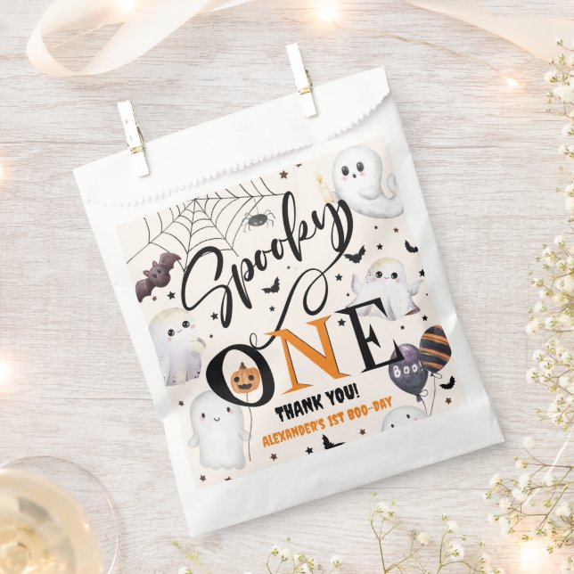Spooky One Halloween 1st Birthday Party Cute Ghost Favour Bag (Clipped)