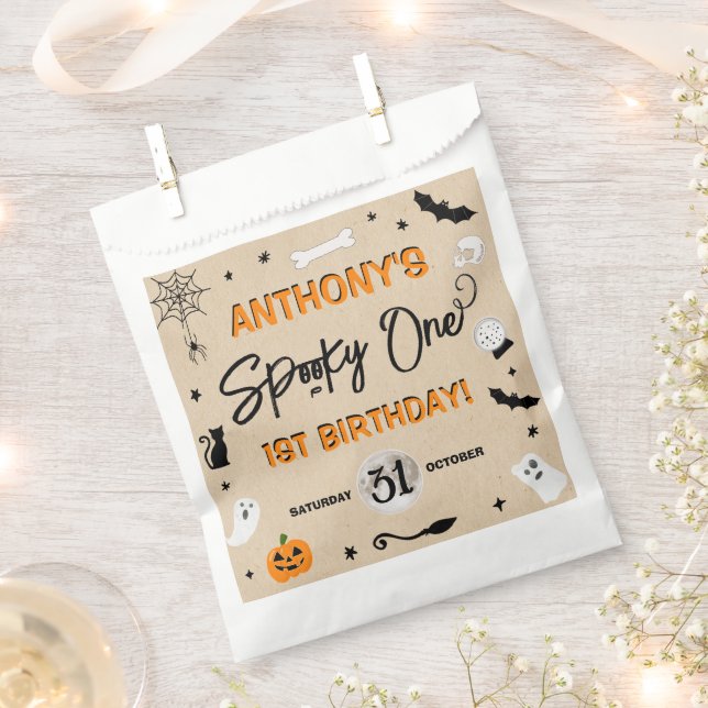 Spooky One! Halloween 1st Birthday Party Favour Bag (Clipped)