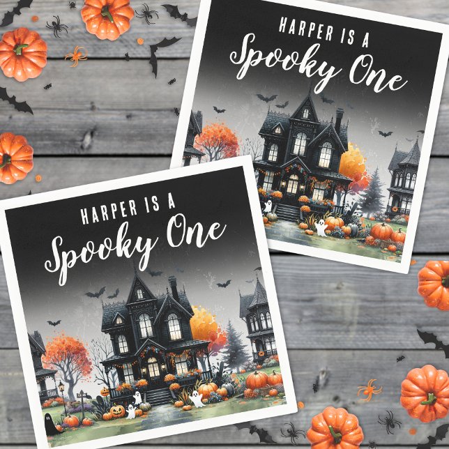 Spooky One Halloween 1st Birthday Party Napkin (Spooky One Halloween 1st Birthday Party Napkins)