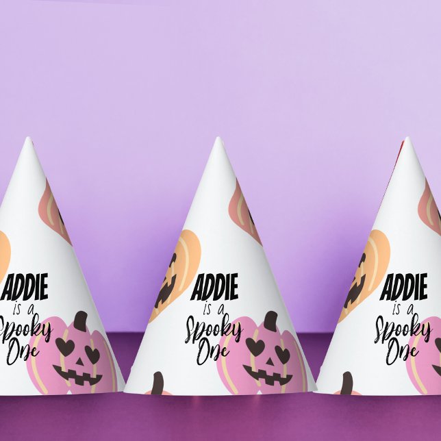 Spooky One | Halloween 1st Birthday | Pink Pumpkin Party Hat (Creator Uploaded)