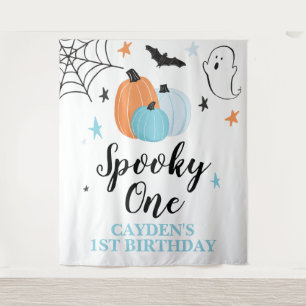 Spooky One Halloween 1st Birthday Pumpkins Tapestry