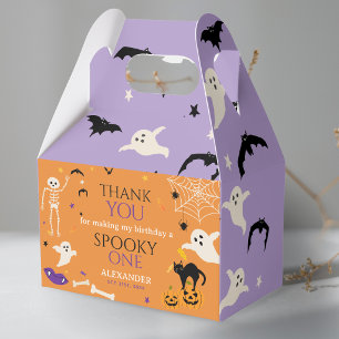 Spooky One Halloween 1st Birthday Thank You Orange Favor Box