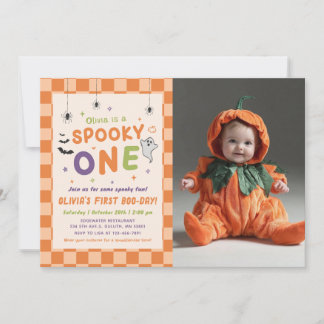 Spooky One Halloween 1st Boo-Day Birthday Photo Invitation