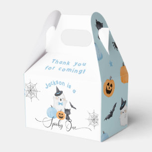 Spooky One Halloween birthday blue boy pumpkins Favor Box