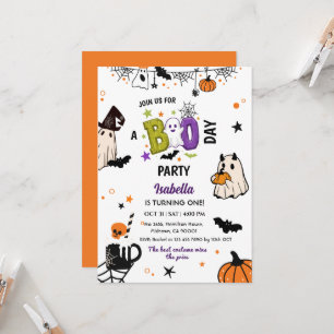 Spooky one Halloween Birthday Ghost Whimsical Invitation