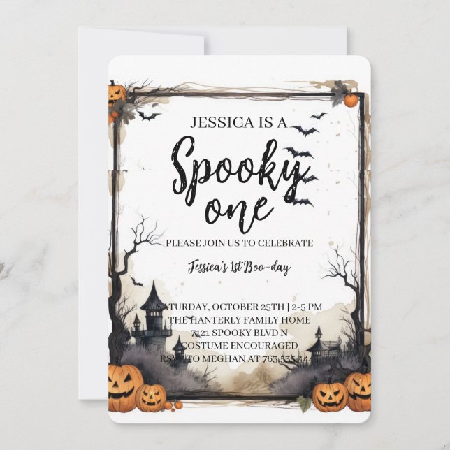 Spooky One Halloween Birthday Invitation (Front)