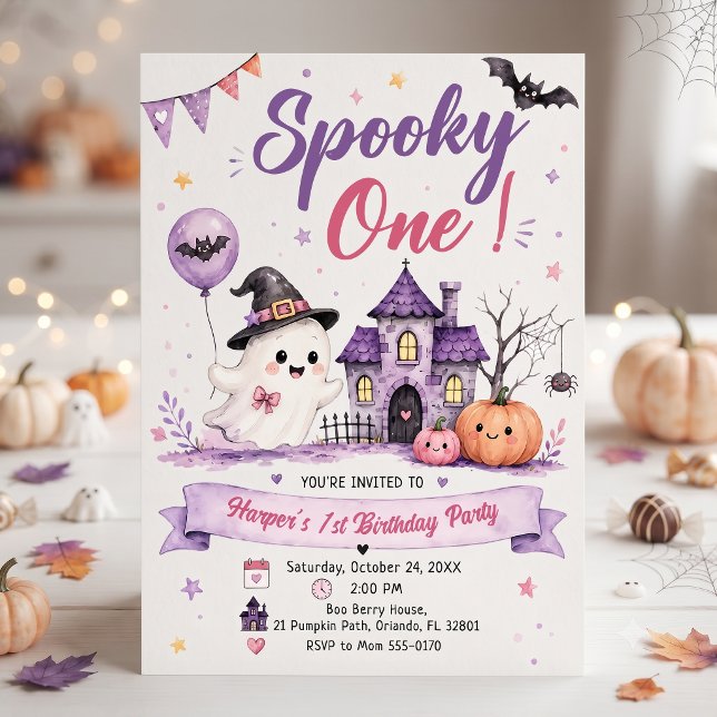 Spooky One Halloween Birthday Party Invitation (Creator Uploaded)