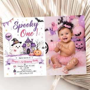 Spooky One Halloween Birthday Party Photo Invitation