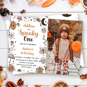 Spooky One Halloween Birthday Party Photo Invitation