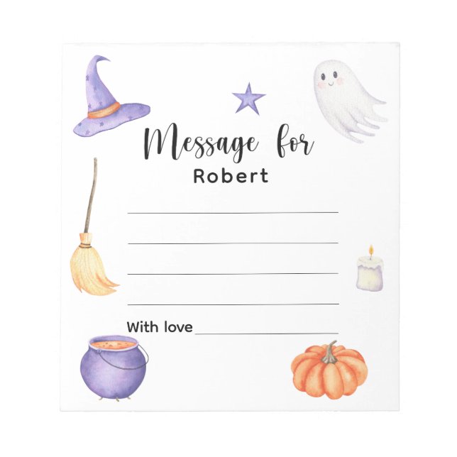 Spooky one halloween birthday time capsule message notepad (Front)