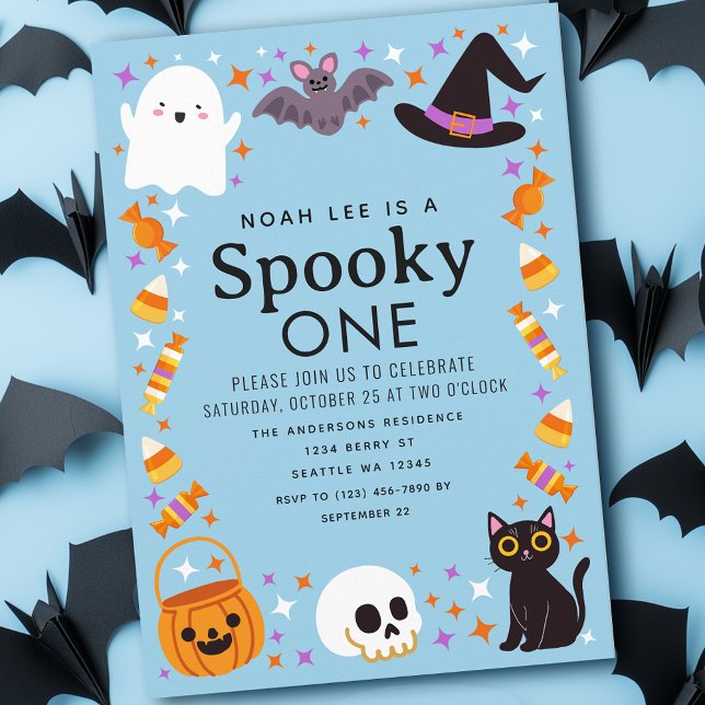 Spooky One Halloween Boys 1st Birthday Invitation (Creator Uploaded)
